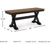 image:imageSignature Design by Ashley 1Piece Wood Dining Bench 48 2Tone FarmhouseDining Bench