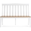 image:imageSignature Design by Ashley Ashbryn Farmhouse Armless Dining Double Chair with Bent Slat Back White amp Light Brown