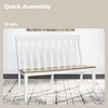 image:imageSignature Design by Ashley Ashbryn Farmhouse Armless Dining Double Chair with Bent Slat Back White amp Light Brown