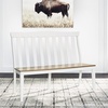 image:imageSignature Design by Ashley Ashbryn Farmhouse Armless Dining Double Chair with Bent Slat Back White amp Light Brown