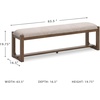 image:imageSignature Design by Ashley Cabalynn Farmhouse Upholstered Dining Bench Foam Cushion Hardwood Solids 635 W x 165 D x 1975 H Beige amp Light Brown