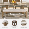 image:imageSignature Design by Ashley Cabalynn Farmhouse Upholstered Dining Bench Foam Cushion Hardwood Solids 635 W x 165 D x 1975 H Beige amp Light Brown