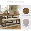 image:imageSignature Design by Ashley Cabalynn Farmhouse Upholstered Dining Bench Foam Cushion Hardwood Solids 635 W x 165 D x 1975 H Beige amp Light Brown
