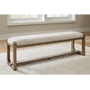 image:imageSignature Design by Ashley Cabalynn Farmhouse Upholstered Dining Bench Foam Cushion Hardwood Solids 635 W x 165 D x 1975 H Beige amp Light Brown