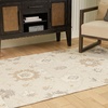 image:imageSignature Design by Ashley Calkin Vintage Indoor Floral Handmade Wool Blend 8 x 10 Rug with Fringe Design Beige amp Light Brown5x7