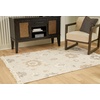 image:imageSignature Design by Ashley Calkin Vintage Indoor Floral Handmade Wool Blend 8 x 10 Rug with Fringe Design Beige amp Light Brown5x7