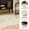 image:imageSignature Design by Ashley Calkin Vintage Indoor Floral Handmade Wool Blend 8 x 10 Rug with Fringe Design Beige amp Light Brown5x7