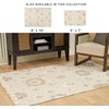 image:imageSignature Design by Ashley Calkin Vintage Indoor Floral Handmade Wool Blend 8 x 10 Rug with Fringe Design Beige amp Light Brown5x7