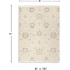 image:imageSignature Design by Ashley Calkin Vintage Indoor Floral Handmade Wool Blend 8 x 10 Rug with Fringe Design Beige amp Light Brown8x10
