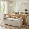 image:imageSignature Design by Ashley Galliden Upholstered Dining Bench with Storage Under Seat Top Casual Bench with Casters for Kitchen or Breakfast Nook Seating Neutral