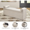image:imageSignature Design by Ashley Galliden Upholstered Dining Bench with Storage Under Seat Top Casual Bench with Casters for Kitchen or Breakfast Nook Seating Neutral