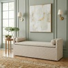 image:imageSignature Design by Ashley Galliden Upholstered Dining Bench with Storage Under Seat Top Casual Bench with Casters for Kitchen or Breakfast Nook Seating Neutral