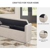 image:imageSignature Design by Ashley Galliden Upholstered Dining Bench with Storage Under Seat Top Casual Bench with Casters for Kitchen or Breakfast Nook Seating Neutral