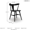 image:imageSignature Design by Ashley Gretlynn Dining Chair Set of 2 Black Wooden Side Chairs Solid Hardwood Frame and WrapAround Back LowProfile Seating for Small Spaces BlackBlack