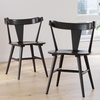 image:imageSignature Design by Ashley Gretlynn Dining Chair Set of 2 Black Wooden Side Chairs Solid Hardwood Frame and WrapAround Back LowProfile Seating for Small Spaces BlackBlack