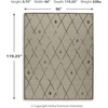 image:imageSignature Design by Ashley Guyford Casual Handmade Wool Indoor 8 x 10 Rug with Geometric Pattern Beige amp Light Brown