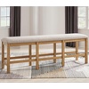 image:imageSignature Design by Ashley Havonplane Counter Height Dining Bench 72Light Brown  Light Gray