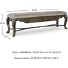 image:imageSignature Design by Ashley Maylee Upholstered Dining Bench 63 Storage