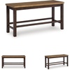 image:imageSignature Design by Ashley Robbinsdale 49 Counter Height Dining Bench Antique WhiteLight Brown  Dark Brown