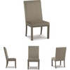 image:imageSignature Design by Ashley Rowanbeck Contemporary Upholstered Dining Chair with Casters Set of 2 WhiteGray  Brown