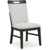 image:imageSignature Design by Ashley Rowanbeck Contemporary Upholstered Dining Chair with Casters Set of 2 WhiteLight GrayBrown