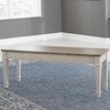 image:imageSignature Design by Ashley Skempton Farmhouse Storage Bench Distressed Finish Seat With Hidden Storage Wood 48 W x 15 D x 185 H White amp Light BrownStorage Bench