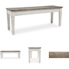 image:imageSignature Design by Ashley Skempton Farmhouse Storage Bench Distressed Finish Seat With Hidden Storage Wood 48 W x 15 D x 185 H White amp Light BrownStorage Bench