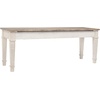 image:imageSignature Design by Ashley Skempton Farmhouse Storage Bench Distressed Finish Seat With Hidden Storage Wood 48 W x 15 D x 185 H White amp Light BrownStorage Bench