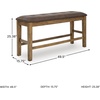 image:imageSignature Design by Ashley Vallister Backless Counter Height Dining BenchLight Brown