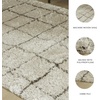 image:imageSignature Design by Ashley Wrenlow Casual Indoor Stain Resistant Geometric 5 x 7 Shag Rug Gray amp WhiteBeige  Brown