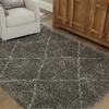 image:imageSignature Design by Ashley Wrenlow Casual Indoor Stain Resistant Geometric 5 x 7 Shag Rug Gray amp WhiteGray  White