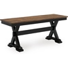 image:imageSignature Design by Ashley 1Piece Wood Dining Bench 48 2Tone FarmhouseDining Bench