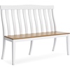 image:imageSignature Design by Ashley Ashbryn Farmhouse Armless Dining Double Chair with Bent Slat Back White amp Light Brown