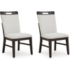 image:imageSignature Design by Ashley Burkhaus Dining Chair with Arms Set of 2Light GrayBrown