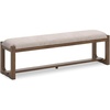 image:imageSignature Design by Ashley Cabalynn Farmhouse Upholstered Dining Bench Foam Cushion Hardwood Solids 635 W x 165 D x 1975 H Beige amp Light Brown