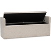 image:imageSignature Design by Ashley Galliden Upholstered Dining Bench with Storage Under Seat Top Casual Bench with Casters for Kitchen or Breakfast Nook Seating Neutral