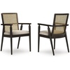 image:imageSignature Design by Ashley Galliden Urban Upholstered Armless Dining Chair Set of 2 Black amp Light GrayBlack  Beige