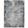 image:imageSignature Design by Ashley Langrich Modern Abstract Pattern Machine Woven 5 x 7 ft Medium Rug High Pile Blue Cream amp Gray5 x 8