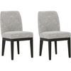 image:imageSignature Design by Ashley Rowanbeck Contemporary Upholstered Dining Chair with Casters Set of 2 WhiteGrey