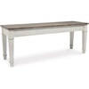 image:imageSignature Design by Ashley Skempton Farmhouse Storage Bench Distressed Finish Seat With Hidden Storage Wood 48 W x 15 D x 185 H White amp Light BrownStorage Bench