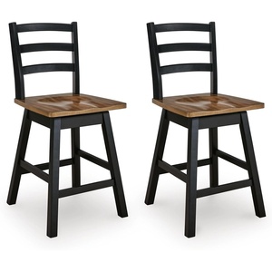 image:imageSignature Design by Ashley 1Piece Wood Dining Bench 48 2Tone FarmhouseSwivel Stool