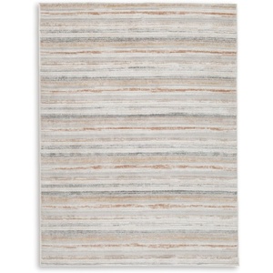 image:imageSignature Design by Ashley Artney Casual Stain Resistant Indoor Striped 5 x 7 Rug Light Brown amp Light Gray5 x 7