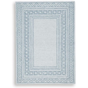 image:imageSignature Design by Ashley Azelhurst Casual Handmade 5 x 7 Wool Area Rug Blue Ivory amp Gray