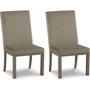 image:imageSignature Design by Ashley Burkhaus Dining Chair with Arms Set of 2Gray  Brown