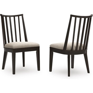 image:imageSignature Design by Ashley Galliden Urban Upholstered Armless Dining Chair Set of 2 Black amp Light GrayBlackLight Gray