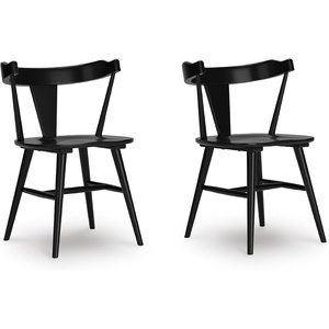 image:imageSignature Design by Ashley Gretlynn Dining Chair Set of 2 Black Wooden Side Chairs Solid Hardwood Frame and WrapAround Back LowProfile Seating for Small Spaces BlackBlack