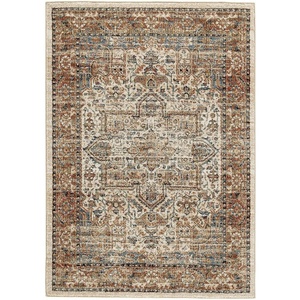 image:imageSignature Design by Ashley Jirair Traditional 8 x 10 ft Medallion Pattern Rug Brown amp Cream Multi Color