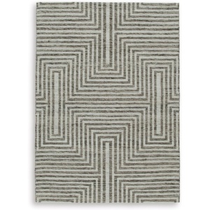 image:imageSignature Design by Ashley Jossen Boho Wool Blend Indoor 8 x 10 Rug with Geometric Pattern Beige amp Gray5 x 7