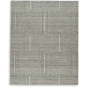 image:imageSignature Design by Ashley Jossen Boho Wool Blend Indoor 8 x 10 Rug with Geometric Pattern Beige amp Gray8 x 10