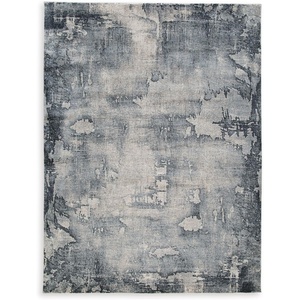 image:imageSignature Design by Ashley Langrich Modern Abstract Pattern Machine Woven 5 x 7 ft Medium Rug High Pile Blue Cream amp Gray5 x 8